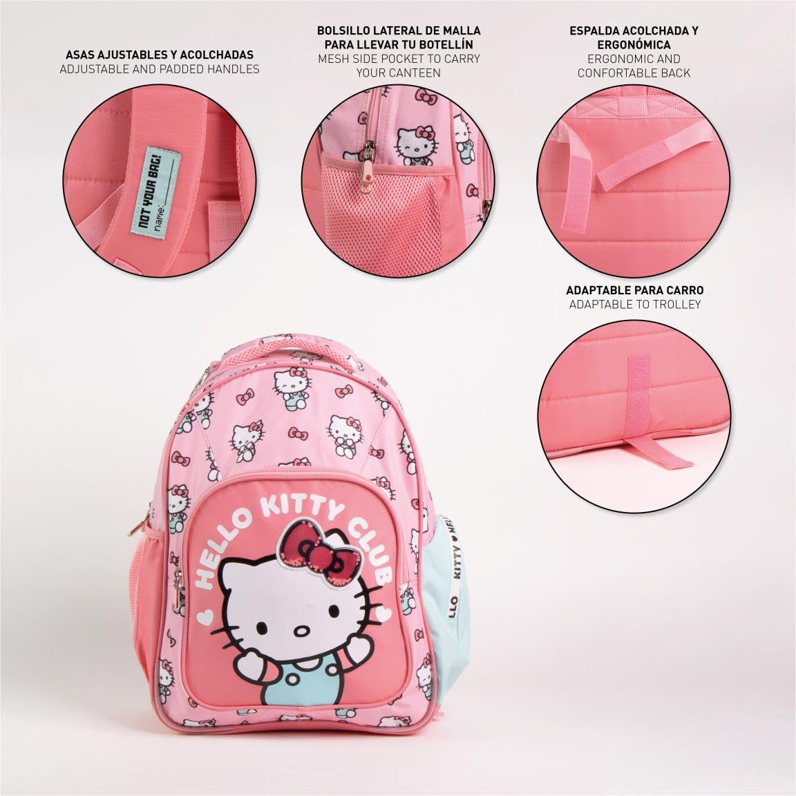 Zaino Scuola Elementare Hello Kitty per Bambine - Zainetto con Spallacci Imbottiti e Ampio Scomparto, Ideale per Asilo, Scuola, Tempo Libero e Attività Quotidiane