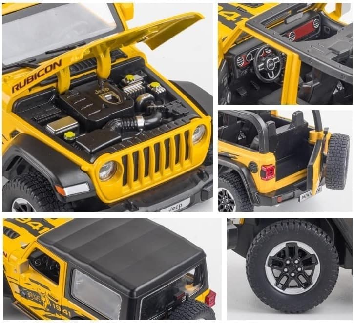 Image of Alokik Enterprise 1:20 Diecast Model Alloy Jeep Wrangler Rubicon 1941 Metal Pull Back With 6 Openable Doors & Sound Light Auto Toy Car For Kids Best Gift Toys For Kids Boys?Colors As Per Stock?