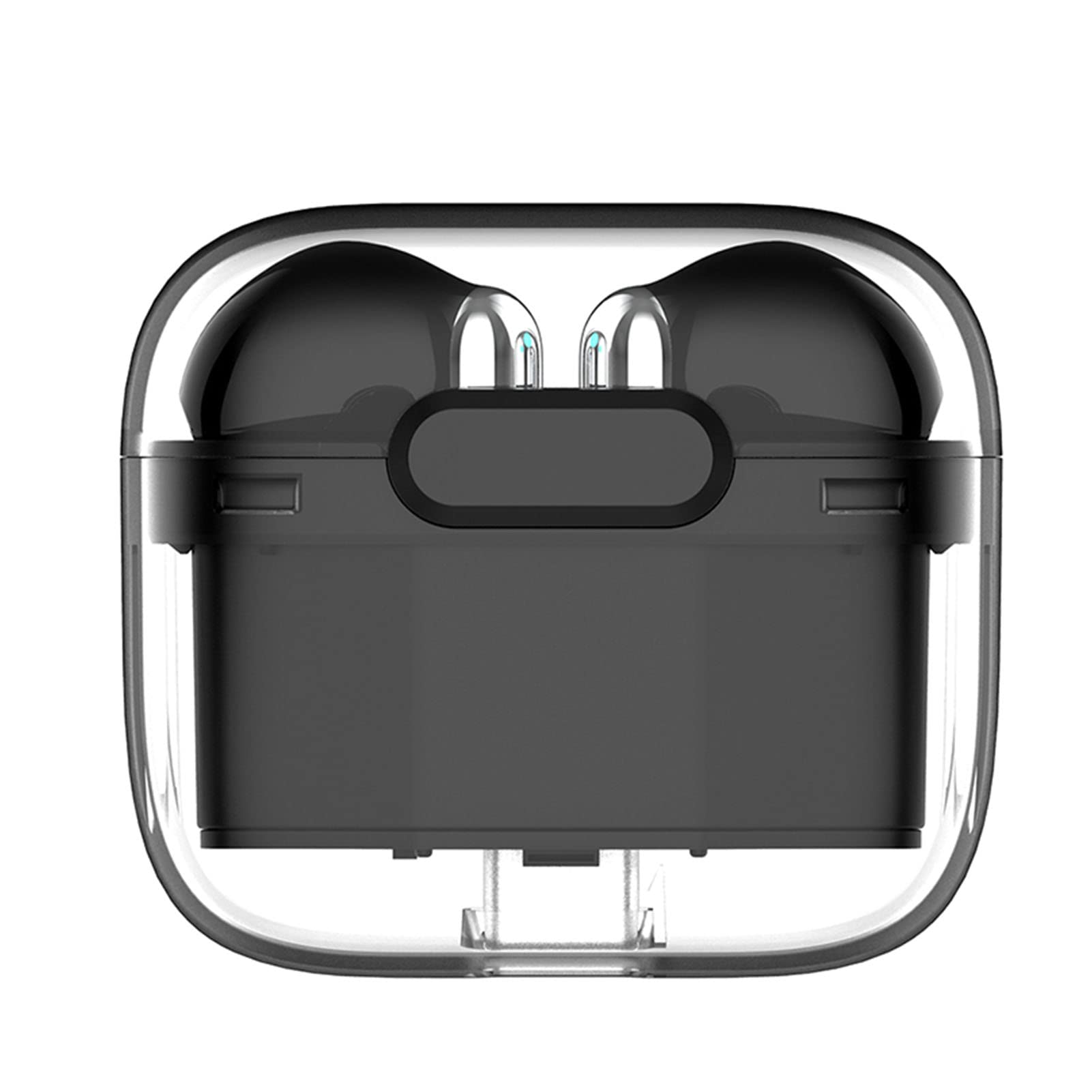 Generic Auricolari per Traduttore di Lingua Avanzato Wireless Bluetooth 5.3 per Comunicazione Multilingue Custodia Trasparente per Viaggiatori e Uomini D'affari (BLACK)