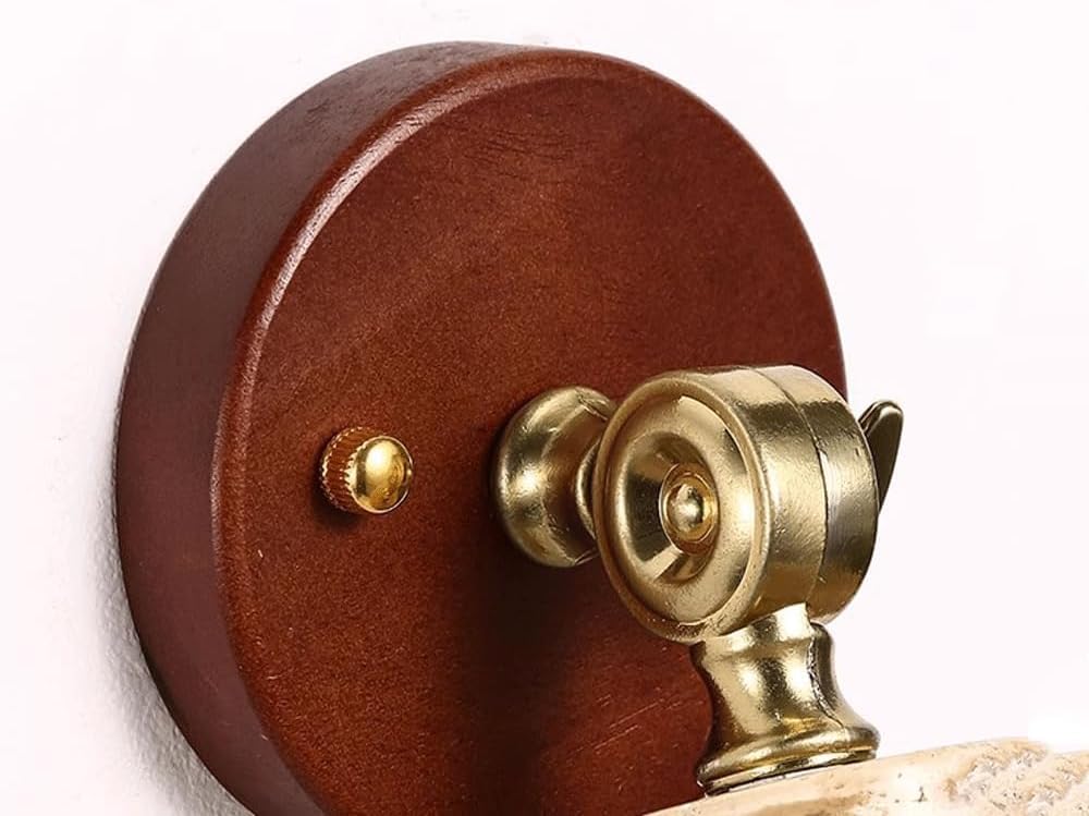 Genérico Moderna Lámpara de Pared Lámpara de Lectura de Piedra Natural de Mediados de Siglo Madera Brazo Ajustable Mármol Vintage Granja Industrial para Cama Mesita de Noche Dormitorio Sala de Estar
