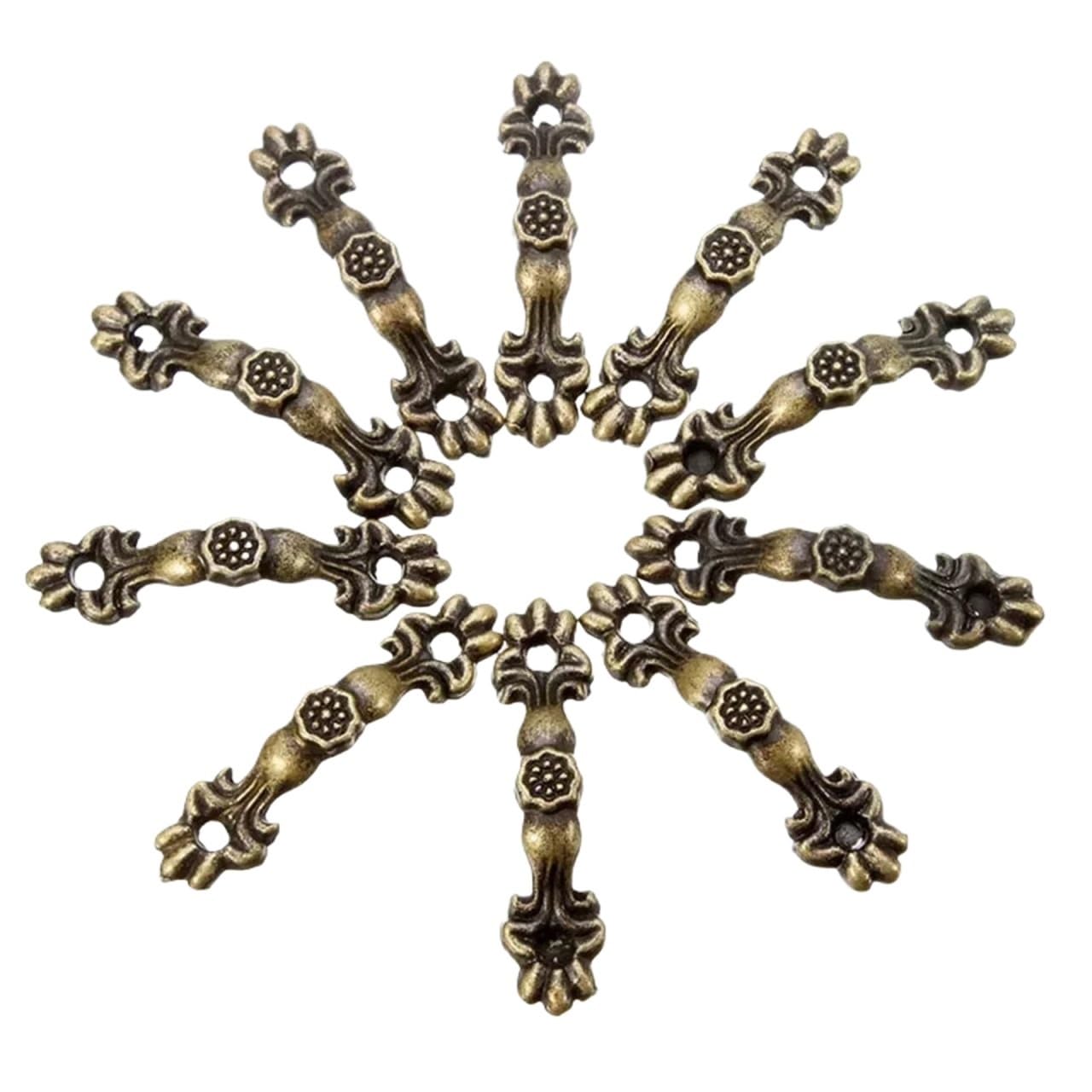 Qvorlth Vintage Cabinet Pulls 50Pcs Jewelry Boxes Handles Antique Bronze Wardrobes Door Zinc Alloy Drawer for Decorative