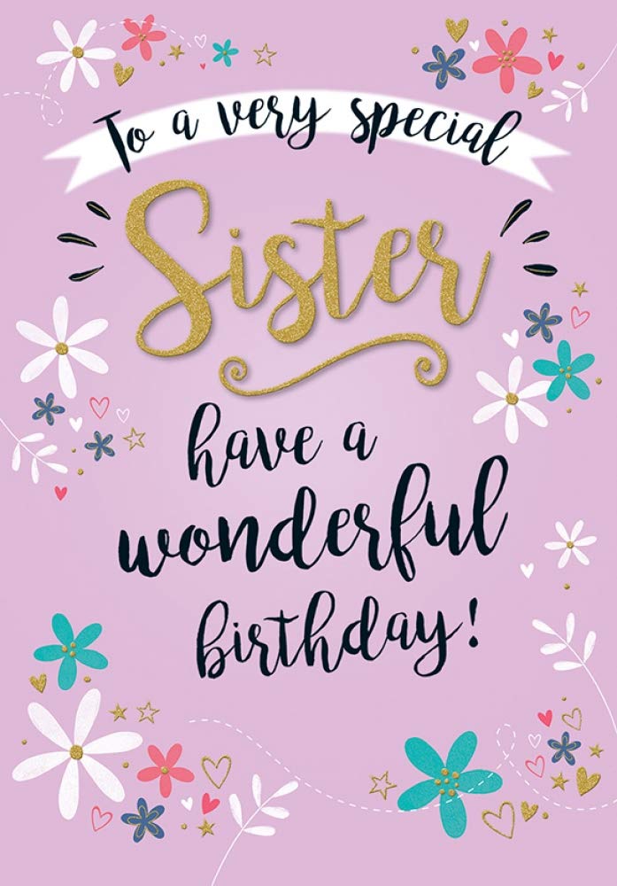 Piccadilly Greetings Modern Birthday Card Sister - 9 x 6 inches