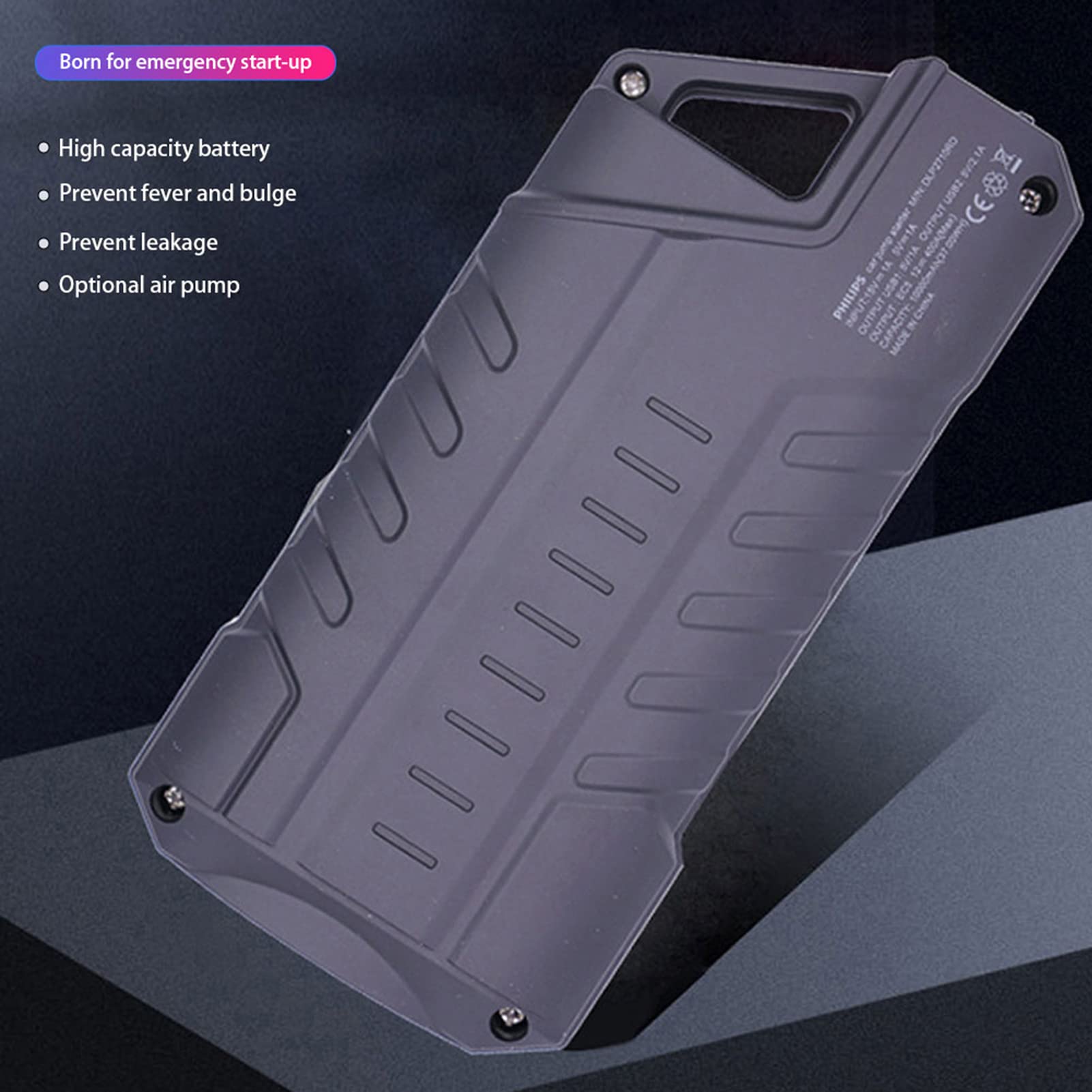 Urządzenie do uruchamiania awaryjnego samochodu, przenośna ładowarka akumulatorów litowo-jonowych 12V USB Power Bank Auto Booster Power Pack do samochodu motocykl ciężarówka łódź