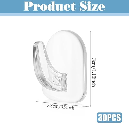 Miniatura 4 de 30 ganchos adhesivos transparentes para colgar en la pared, para colgar en la ventana de Navidad, para colgar anillos, ganchos adhesivos de acrílico