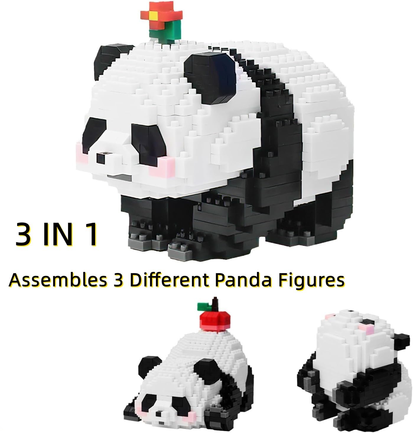 Mini Panda Building Blocks Set, Cute Animals Building Toys - Image 2