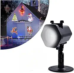 Refletor Projetor de Natal LED à Prova D’Água 3D – 4 Desenhos Natalinos E Outros 8 Temas, Luz Colorida, Ideal para Jardim, Fachada e Decoração Externa Interna – Bivolt 110V/220V Premium
