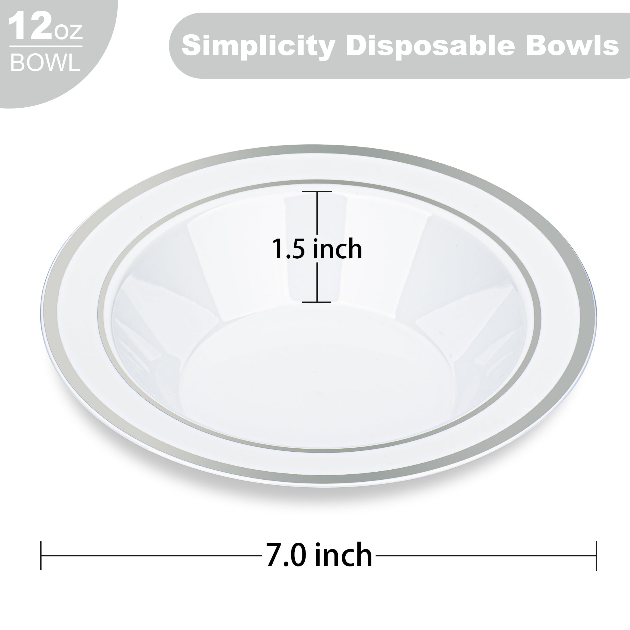 Disposable Soup Bowls - 100 Pack 12oz -2