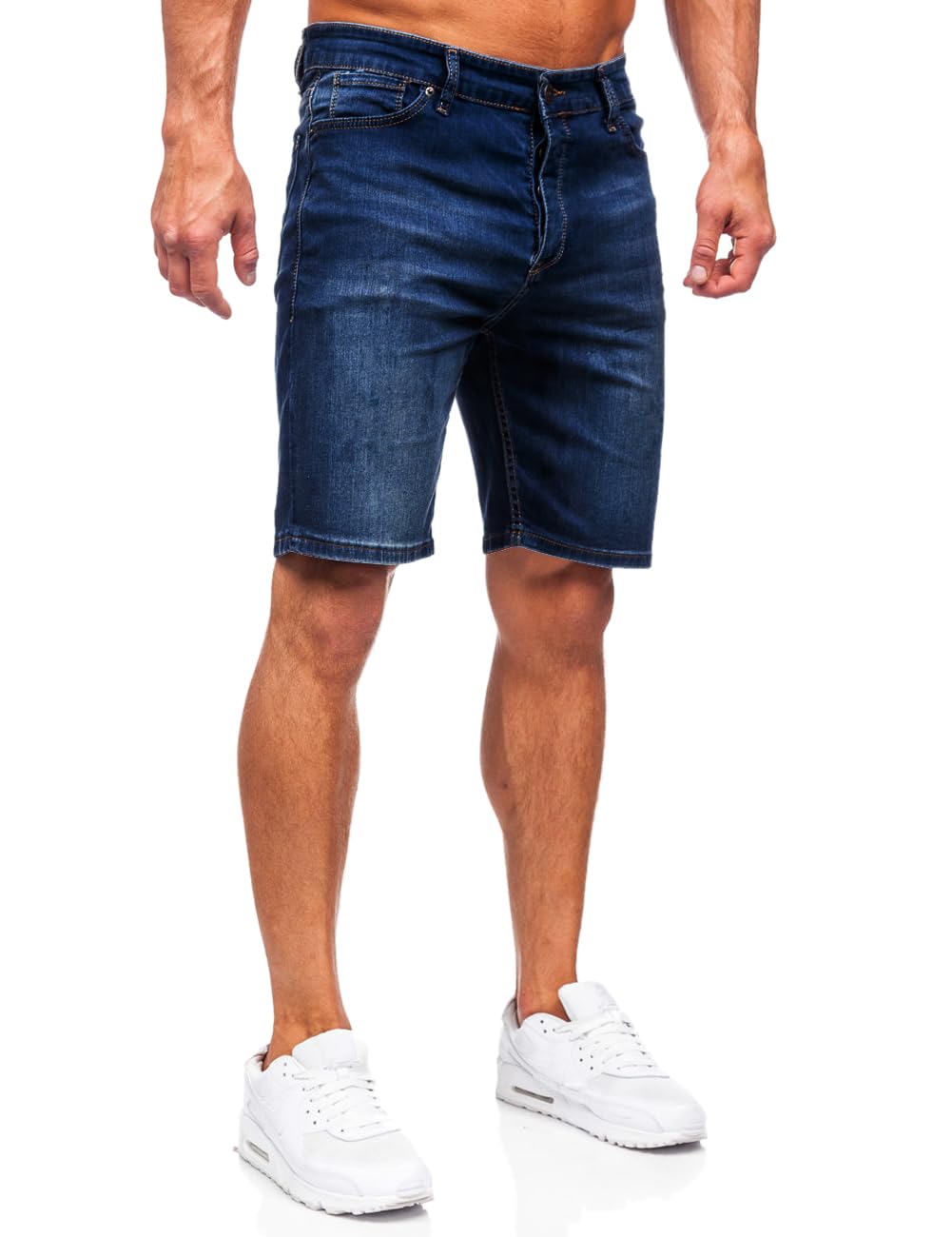 Muscle Alive Hombres Mezclilla Shorts 11" Entrepierna Delgado Adaptar Pantalone Corto Vaqueros