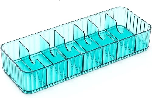 PHWAR 2 cajas de almacenamiento de cables de plástico transparente con compartimentos de ajuste, caja organizadora de almacenamiento de cargador de