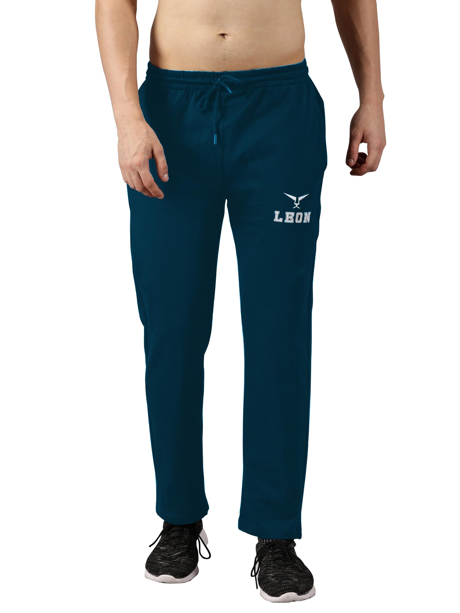 leon Men's Cotton Track Pants | Loopknit Joggers with Zipper Pocket | Elastic Waist & Drawstring | Anti-Pilling Gym, Running, Sports & Casual Lower Sweatpants for Men-picture-39