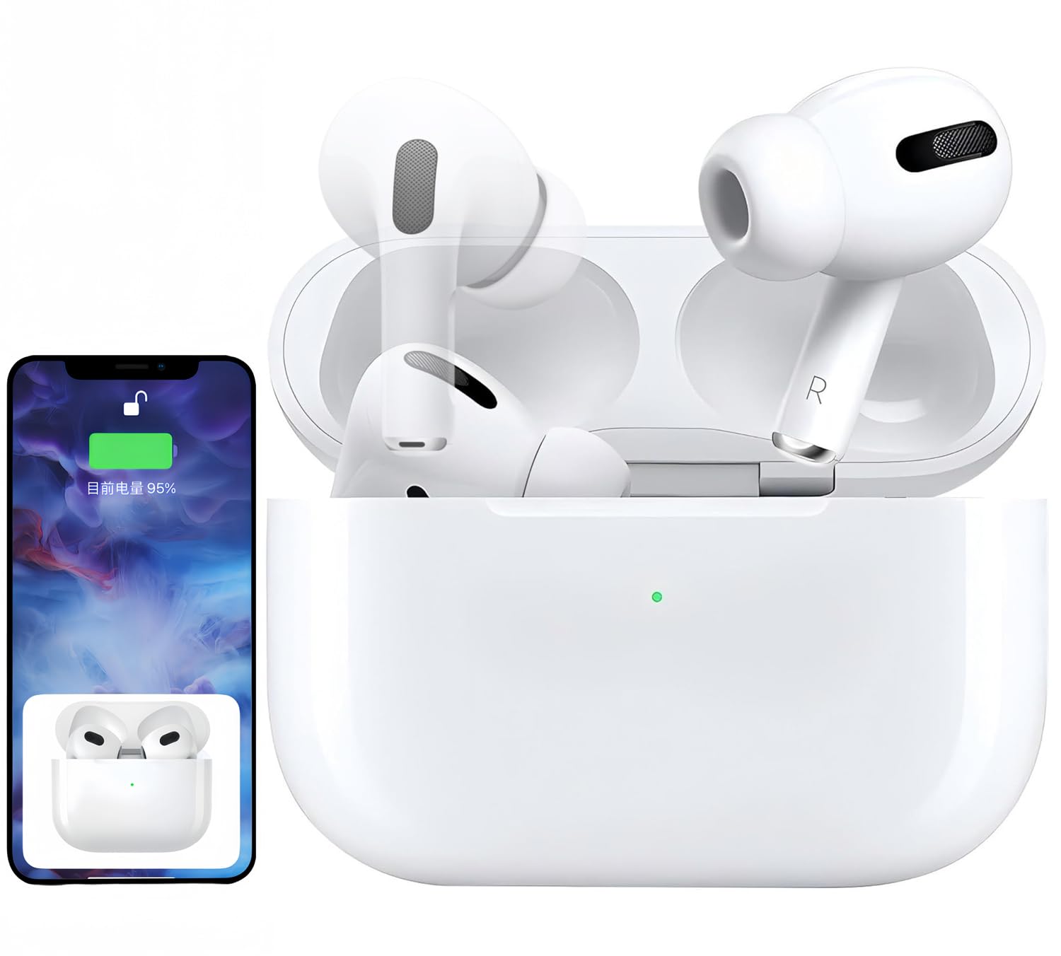 Ear Buds Wireless Earbuds AirBuds Pods 2, Bluetooth 5.3 Headphones in Ear, 2026 New Bluetooth Earphones with Noise Cancelling Mic, Bluetooth Earbuds HiFi Stereo Deep Bass 48H for Android/IOS/AirPods - 1