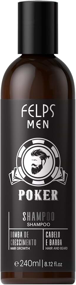 Shampoo Cabelo e Barba Poker Bomba de Crescimento Felps Men - 240ml