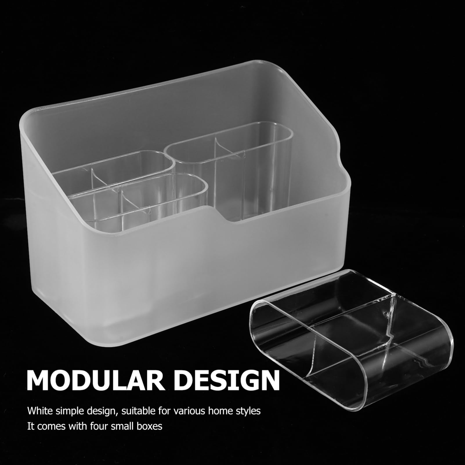 3 Sätze Makeup Organizer mit Abnehmbaren Fächern Großer Kosmetik Aufbewahrungskoffer für Badezimmer Schminktisch Weißes Design für Make Up und Schreibwaren Platzsparend und