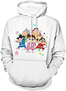 [Blosun] クレヨンしんちゃん パーカー スウエットパーカー トレーナー レデイース メンズ ポケット付き 裏毛 長袖 男女兼用 おしゃれ アニメキャラクター グッズ