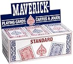 Maverick Playing Cards 12 Pack, Standard Index, Red and Blue Decks, Bulk Playing Cards for Poker, Card Games, and Family Game Night