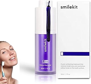 Smilekit Toothpaste, Smilekit Tooth Stain Removal, Smilekit Teeth Whitening Kit Cream, V34 Purple Color Corrector Toothpaste Whitening, Freshen Breath Oral Hygiene Remove Yellow Stain