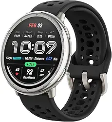 Amazfit Active 2 Smart Watch 44mm, GPS Maps with Direction, Fitness Tracker, 10 Day Battery, 160+ Sport Modes (Black Silicone)