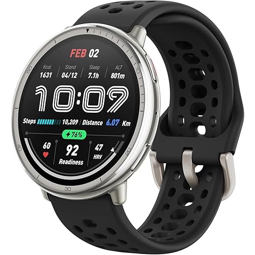 AMAZFIT Active 2 Smart Watch 44mm, AI, Controllo Vocale, GPS e Mappe incluse, Batteria da 10 Giorni, 160+ Modalità Sportive, Resistente allAcqua 5 ATM per Android e iPhone, Nero