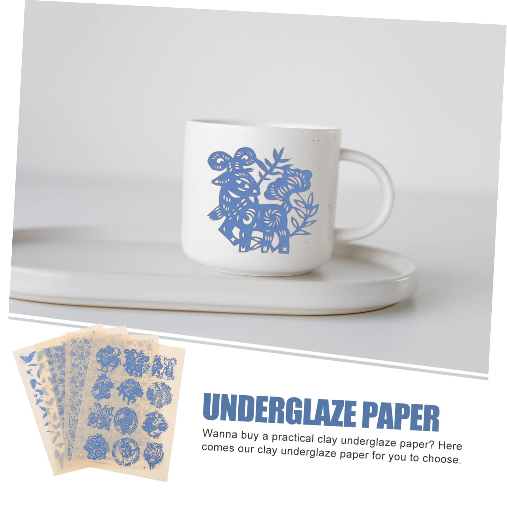 NUOBESTY 12feuilles Papier Pour Décalcomanies Couleur Pour Haute Température Papier De Décoration Pour -émail Poterie