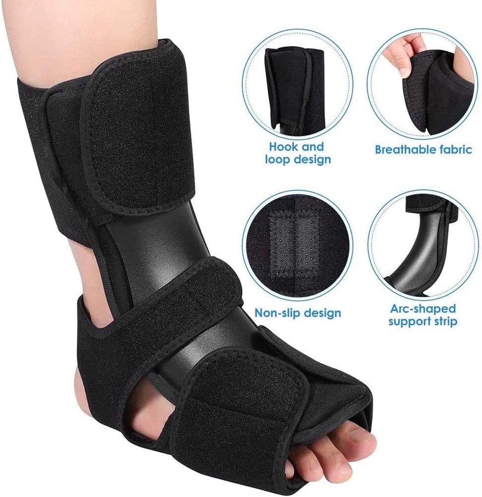 Férula Nocturna para Fascitis Plantar, férula de pie caído AFO, Soporte ortopédico Ajustable para Tobillo y pie, Soporte estabilizador para el Tratamiento de la Fascitis Plantar y tendinitis aquílea