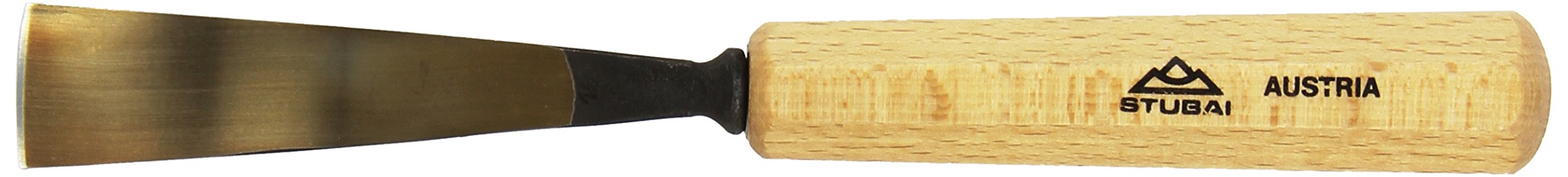 Stubai 521425 typ 14 z drewnianym uchwytem, dłuto do rzeźbienia w drewnie, złoty/beżowy, 25 mm