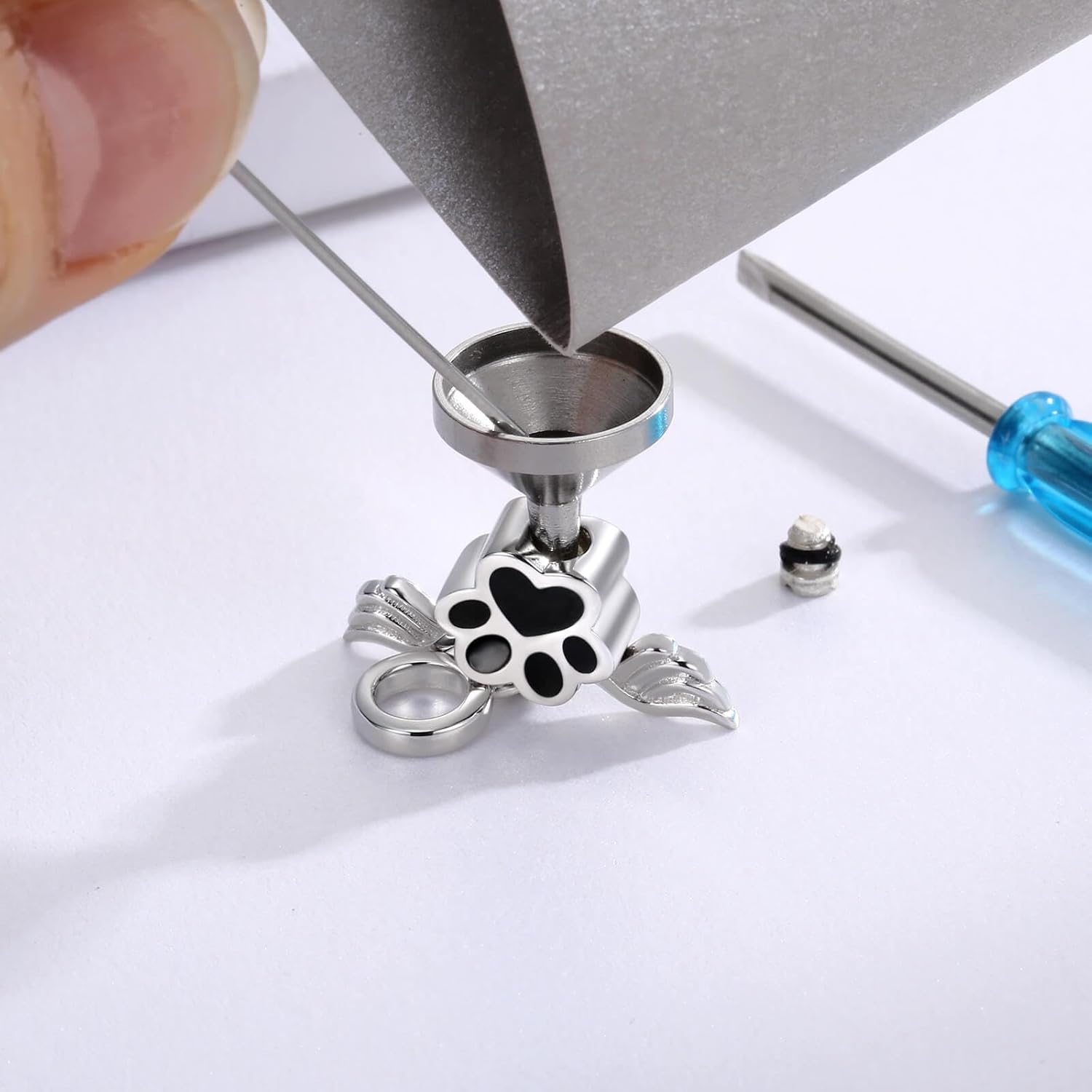 Sterling Silver Cremation Urn Charm for Pets Ashes Fit Bracelet and Necklace Bead Holds Dog Cat Ash Memorial Keepsake Pendant Jewelry Gifts for Women - Image 7