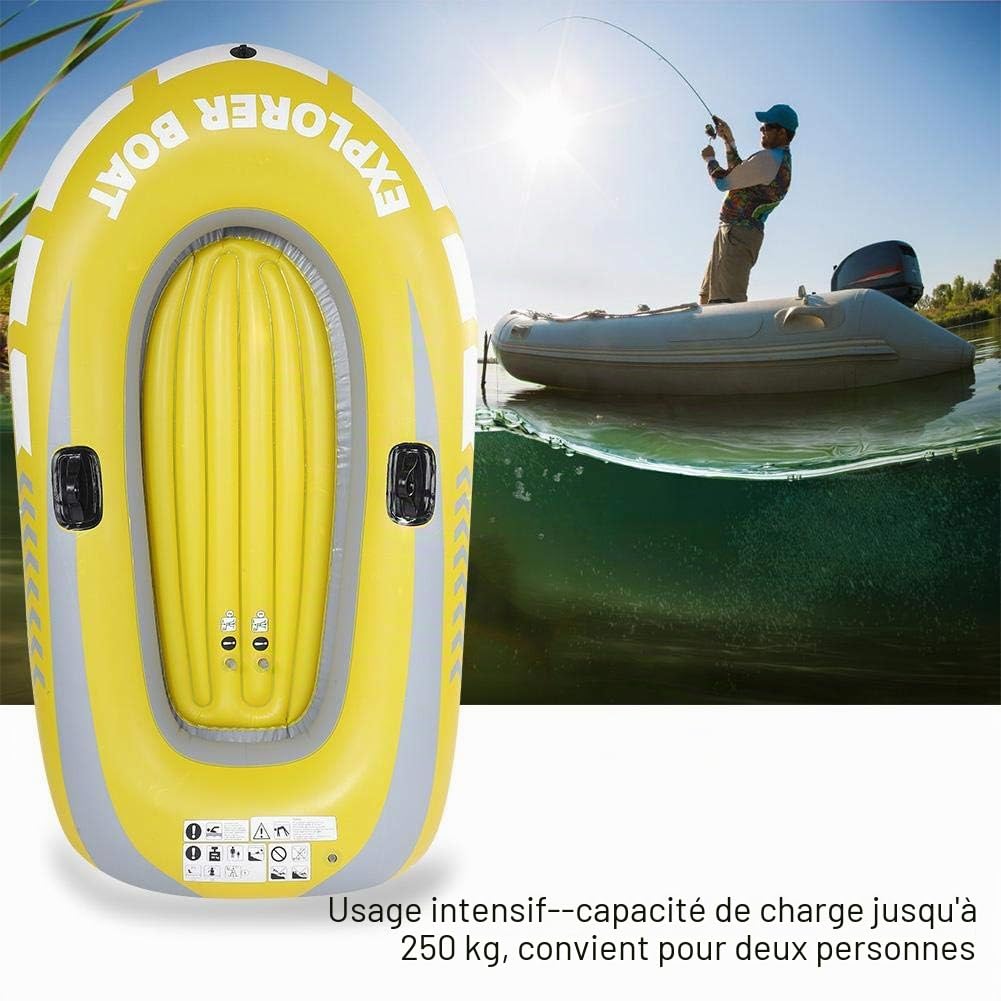 VGEBY1 Bateau Pneumatique, Radeaux Gonflables d'Aviron de PVC 2 pour La Pêche, La dérive Et La Plongée