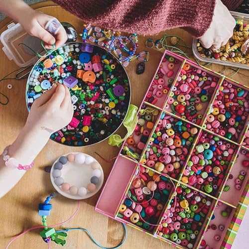 Cuentas de silicona redondas y hexagonales de 200 piezas para manualidades DIY 3