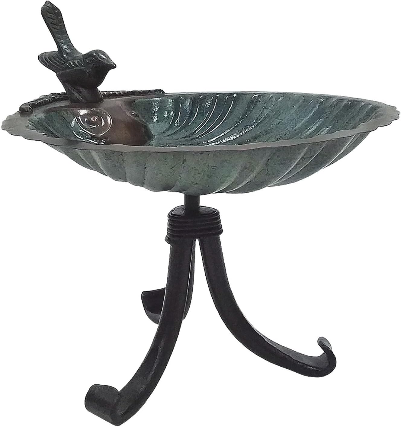 Scallop Shell Birdbath- Tripod Stand