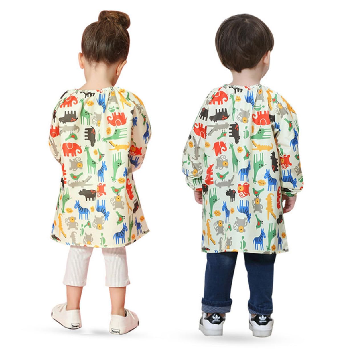 VICASKY Tablier Peinture Imperméable Garçon Fille S Blouse Art à Manches Longues Jaune Protection Taches pour Activités et Dessin
