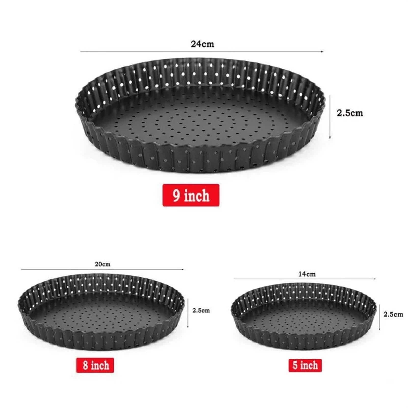 Backblech 5/8/9 Zoll Perforierte Kuchen Pan Pizza Pan Antihaft Obst Kuchen Kuchen Formen Backform Boden Backblech backformen Werkzeuge(20cm 8in)