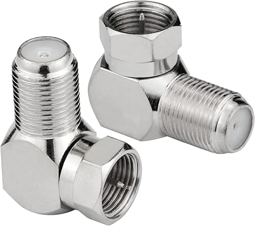 Conector de cable plano, paquete de 20 conectores de cable coaxial de ángulo recto macho a hembra, adaptador coaxial RG6 de 90 grados para TV Conector de cable plano, paquete de 20 conectores de cable coaxial de ángulo recto macho a hembra, adaptador coaxial RG6 de 90 grados para TV