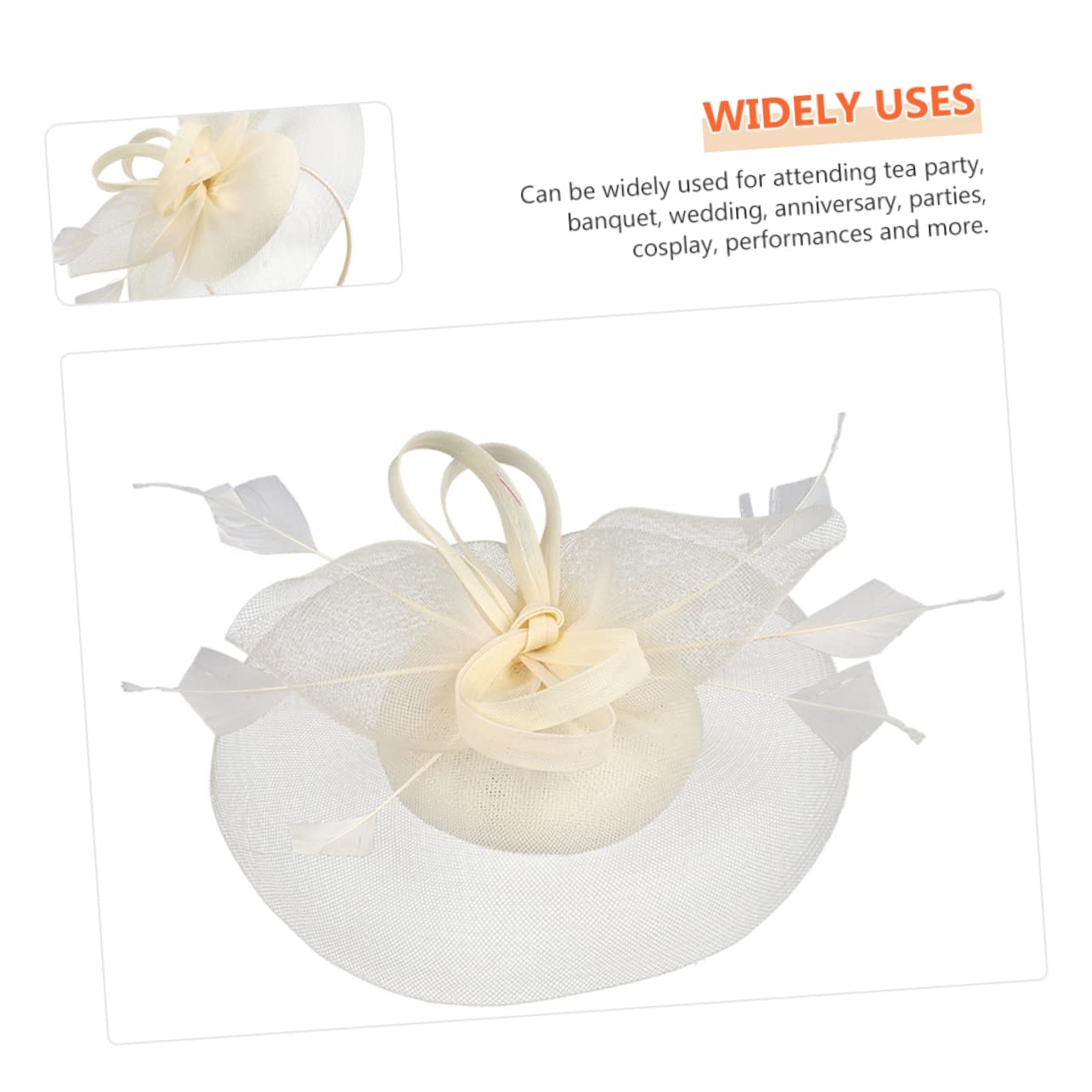 GALPADA Cappello a molletta con Bandana bandane Headband Toper ospite Copricapo da Sposa per Il Matrimonio Cappello da Banchetto da Donna Decorazioni per da Donna Maglia