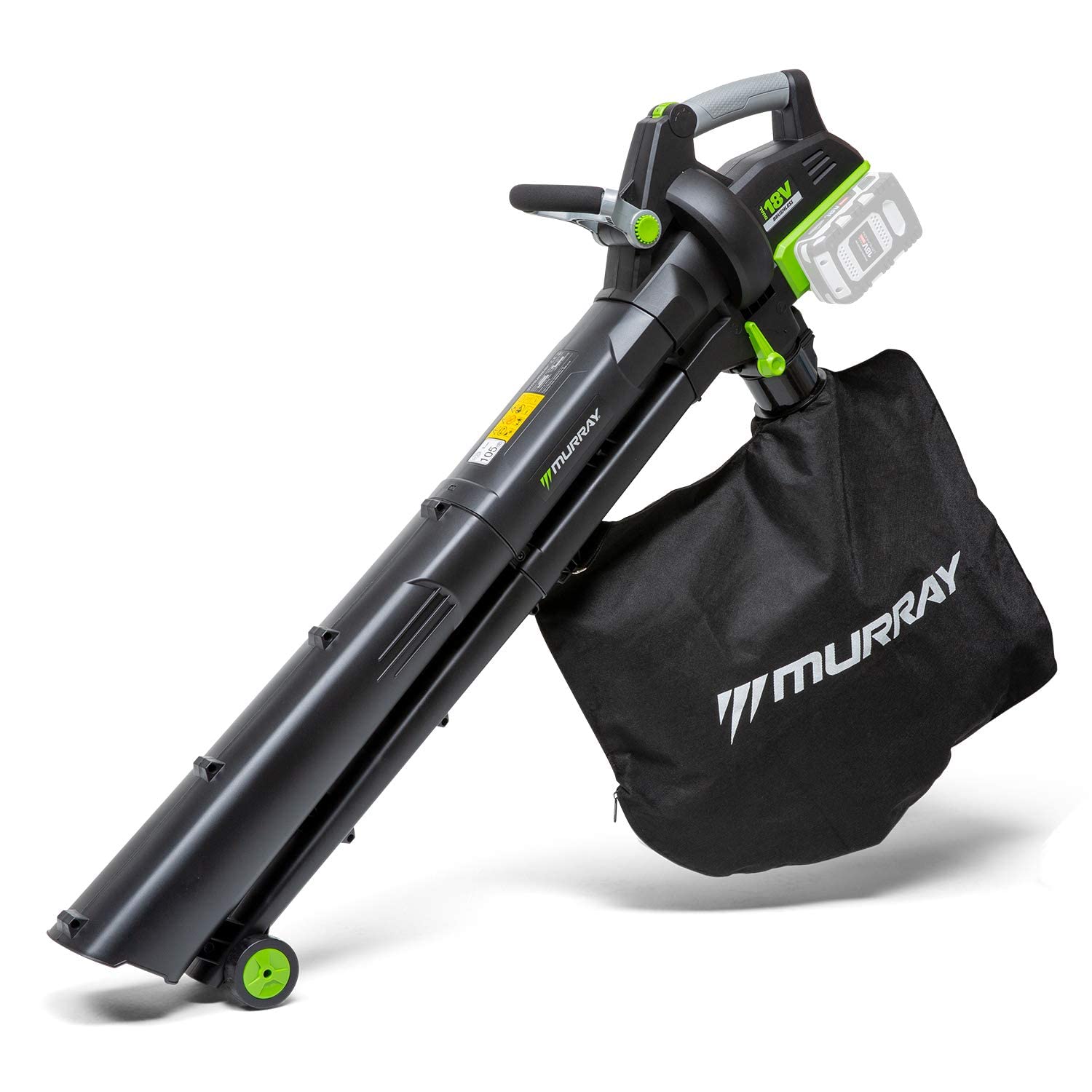 Murray 1697305 IQ18LBV Dual Soffiatore/Aspiratore 18V/36V a Batterie agli Ioni di ALitio, Senza Filo, Velocità dell'Aria 247 km/h, Motore Brushless, Sacco Morbido da 45L, solo Corpo Macchina