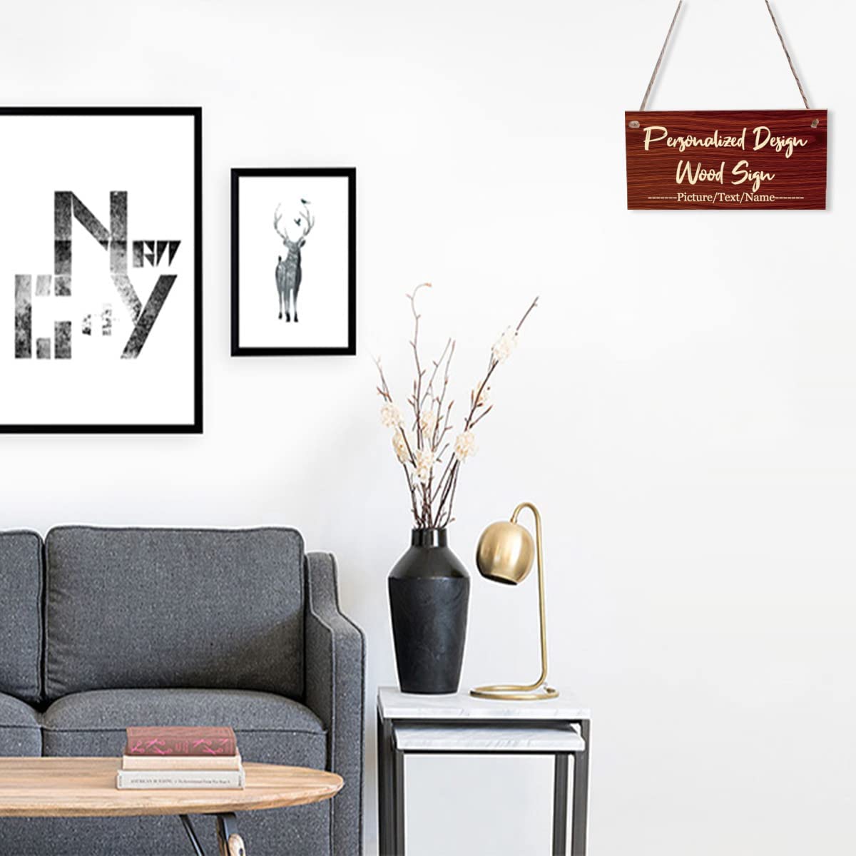 Custom Wood Sign – Personalized Hanging Sign With Your Photo, Text & Logo | Home, Garden, Or Wall Decor (8x12 Inch)