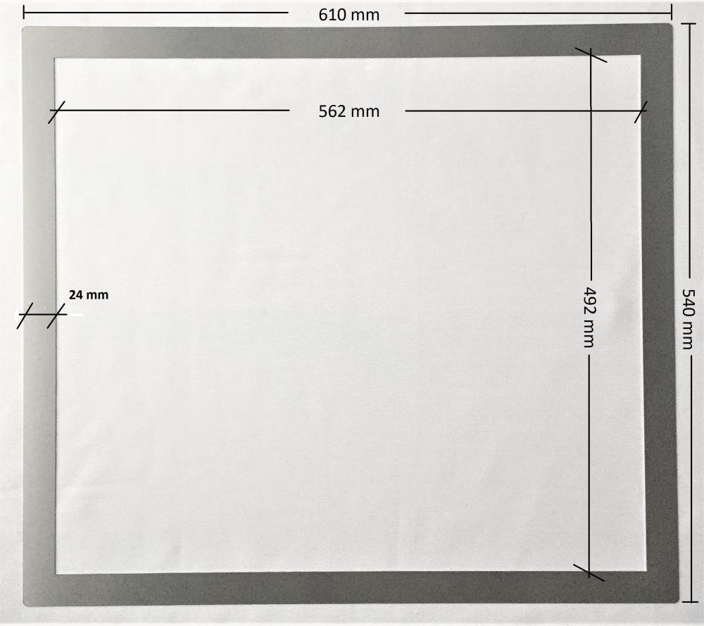Edelstahl Adapterrahmen für Kochfelder, Edelstahlrahmen 61 x 54 x 0,1 cm, für Arbeitsplattenausschnitt, Made in Germany