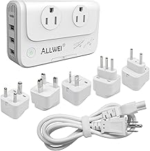 ALLWEI International Travel Adapter 220V to 110V Power Voltage Converter for Hair Straightener/Curling Iron, Universal Pow...