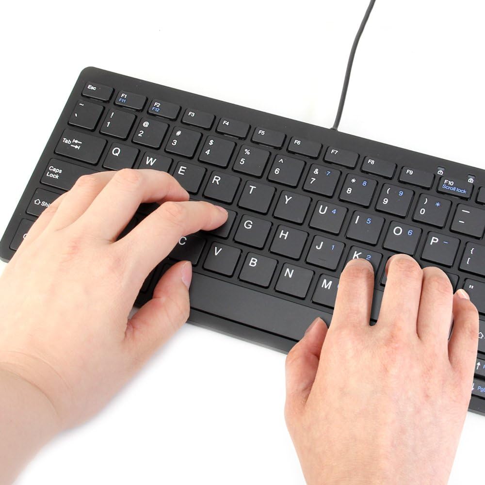 GMYLE Compact Wired USB Mini Keyboard for PC (Charcoal Black)