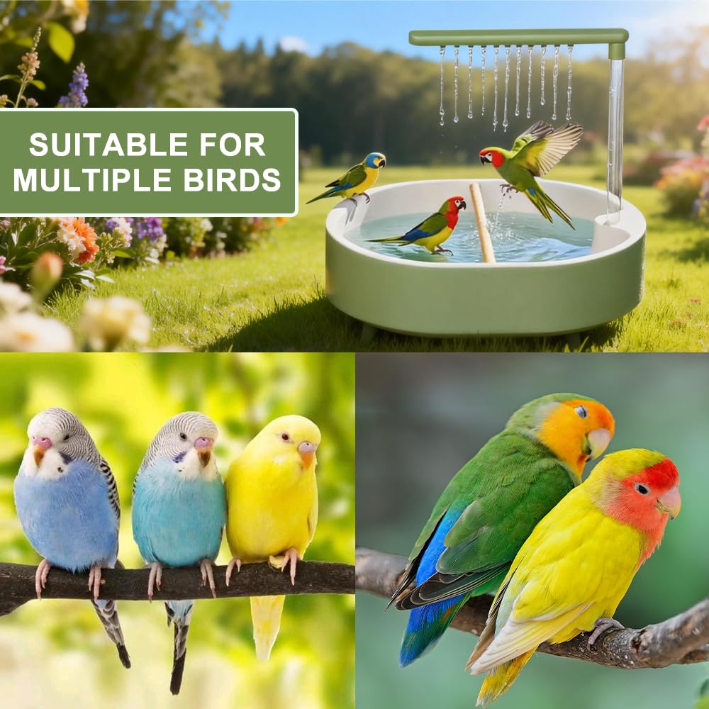 Vogeldusche Wellensittich, Wellensittich Dusche, 32x28cm USB Automatisches Vogelbad, Vogel Badewanne Regenwasserzirkulation für Sittiche Unzertrennliche Wellensittiche Aras und Papageien