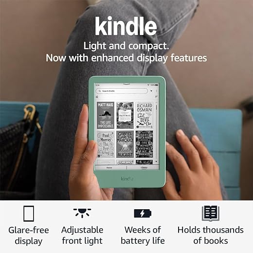 Lightweight Matcha Kindle with Brighter Front Light