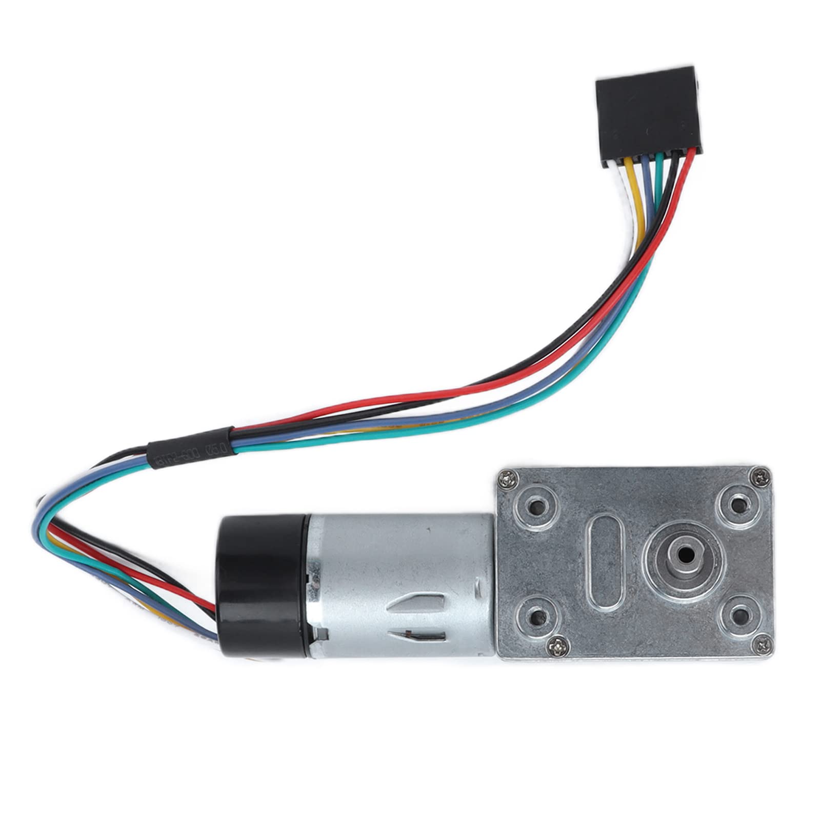 Moteur à vis sans fin JGY-370 CC avec codeur, arbre de type D biaxial de 14 mm, moteur à réduction à codeur 24 V pour systèmes d’entraînement industriels, boîte de vitesses (18 tours)