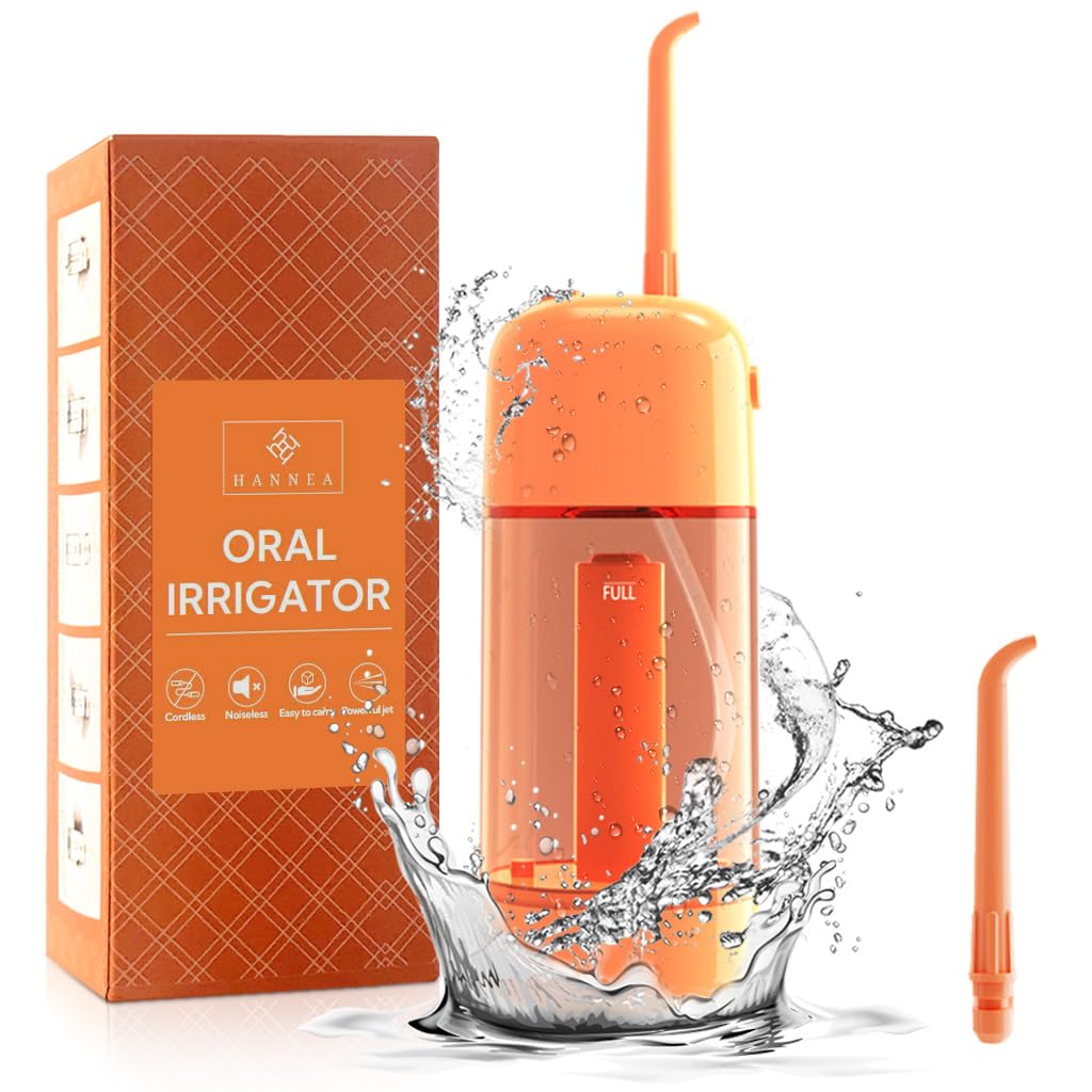 HANNEA® Water Dental Flosser for Teeth Non-Electric Air Pressure Water Dental Floss Manual Portable Water Floss Travel 90ml Oral Irrigator for Kids Adults