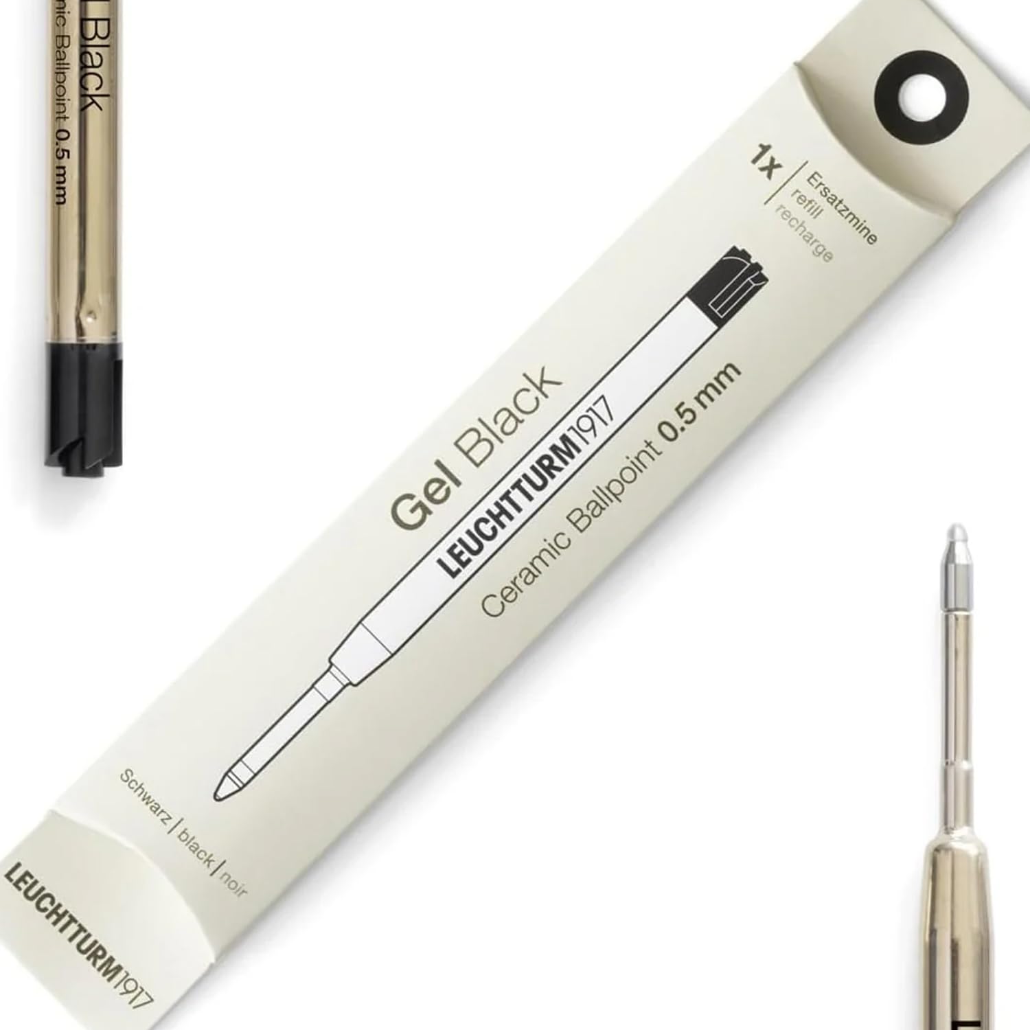 LEUCHTTURM1917 364170 Drehgriffel Gel Pen Black Refill - 0.5 mm Black