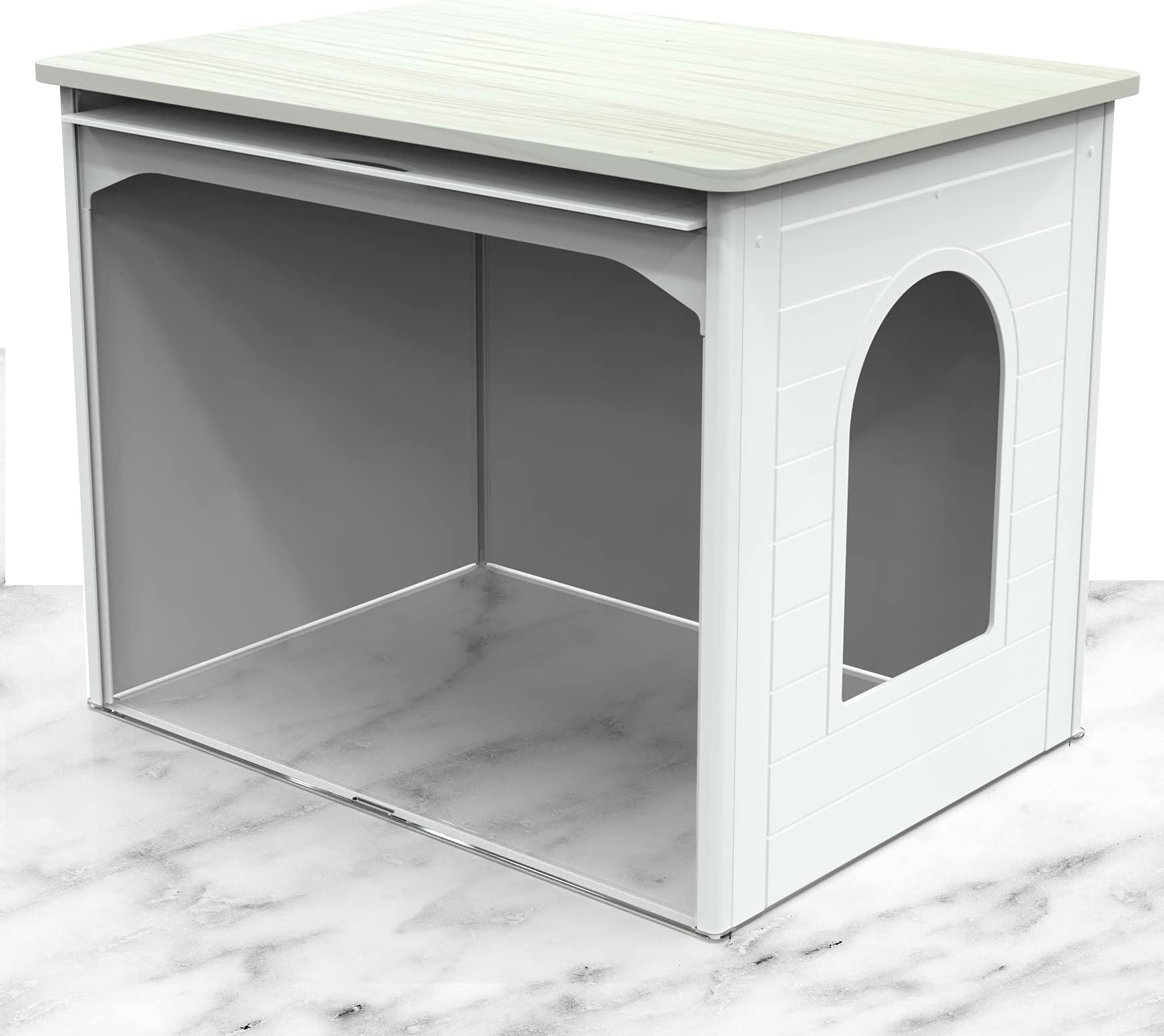 IDEALHOUSE Double Cat Litter Box Enclosure Furniture – Hidden Litter Box For 2 Cats