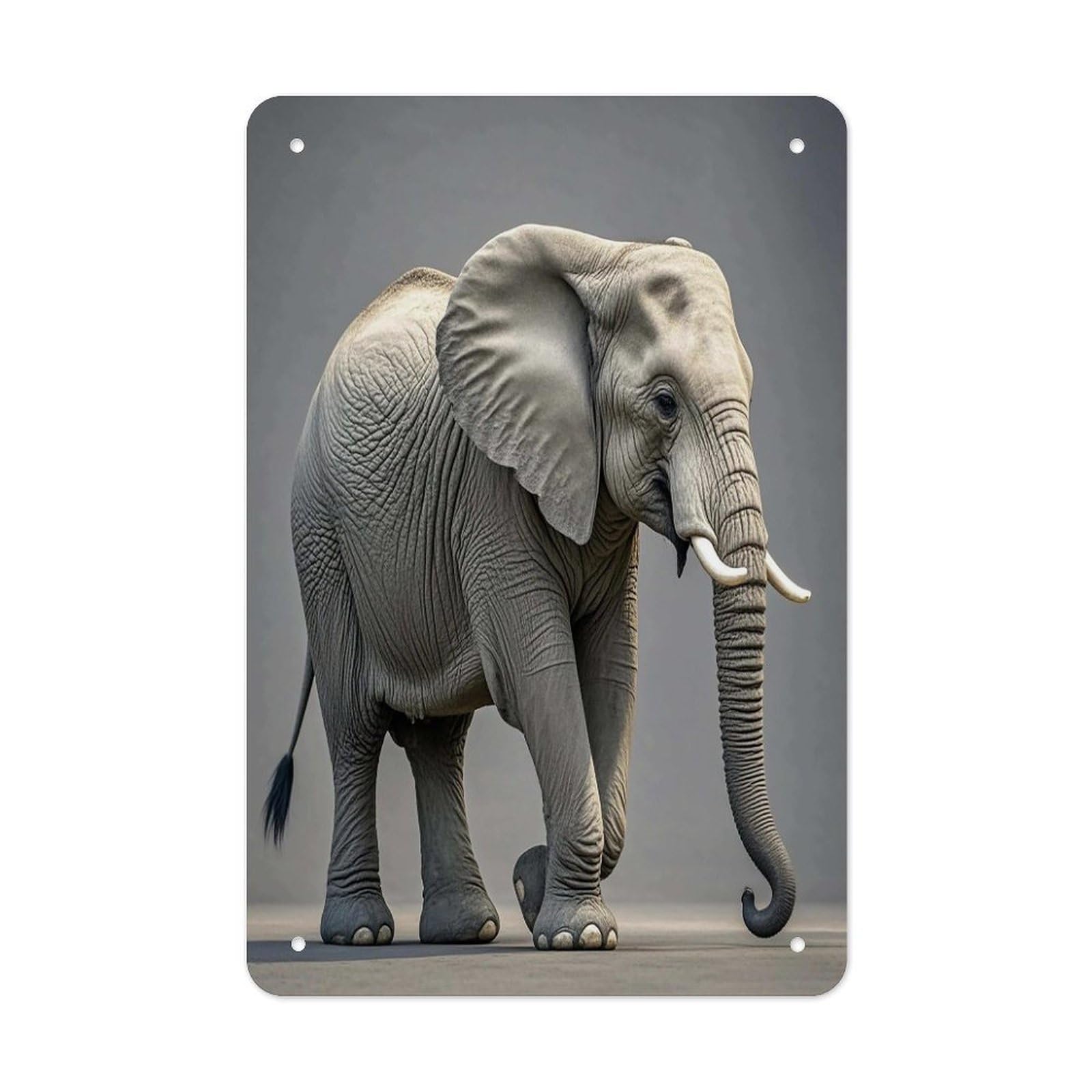 Elephant Metal Tin Sign Funny Vintage Metal Signs Metal Art Poster Man Cave Decor Retro Tin Sign for Home Office Kitchen Bar Cafe Garden Wall Decor 11.8 X 7.9 Inch