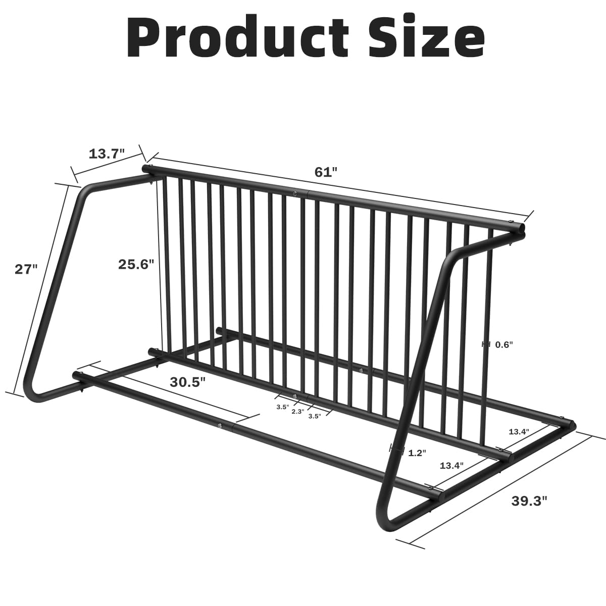 Commercial Grid Bike Rack-59" Length Single & Double Sided 10 Holders Floor Bike Parking Rack Stand, Bicycle Storage Stand for Garage,Store,School,Park Storage & Universities Power Coated Steel
