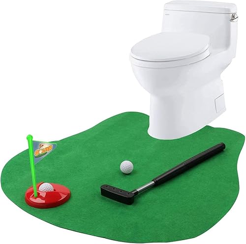 GOODLYSPORTS Juego de golf para inodoro práctica de mini golf en cualquier bañobaño gran hora de inodoro divertidos regalos de broma de elefante