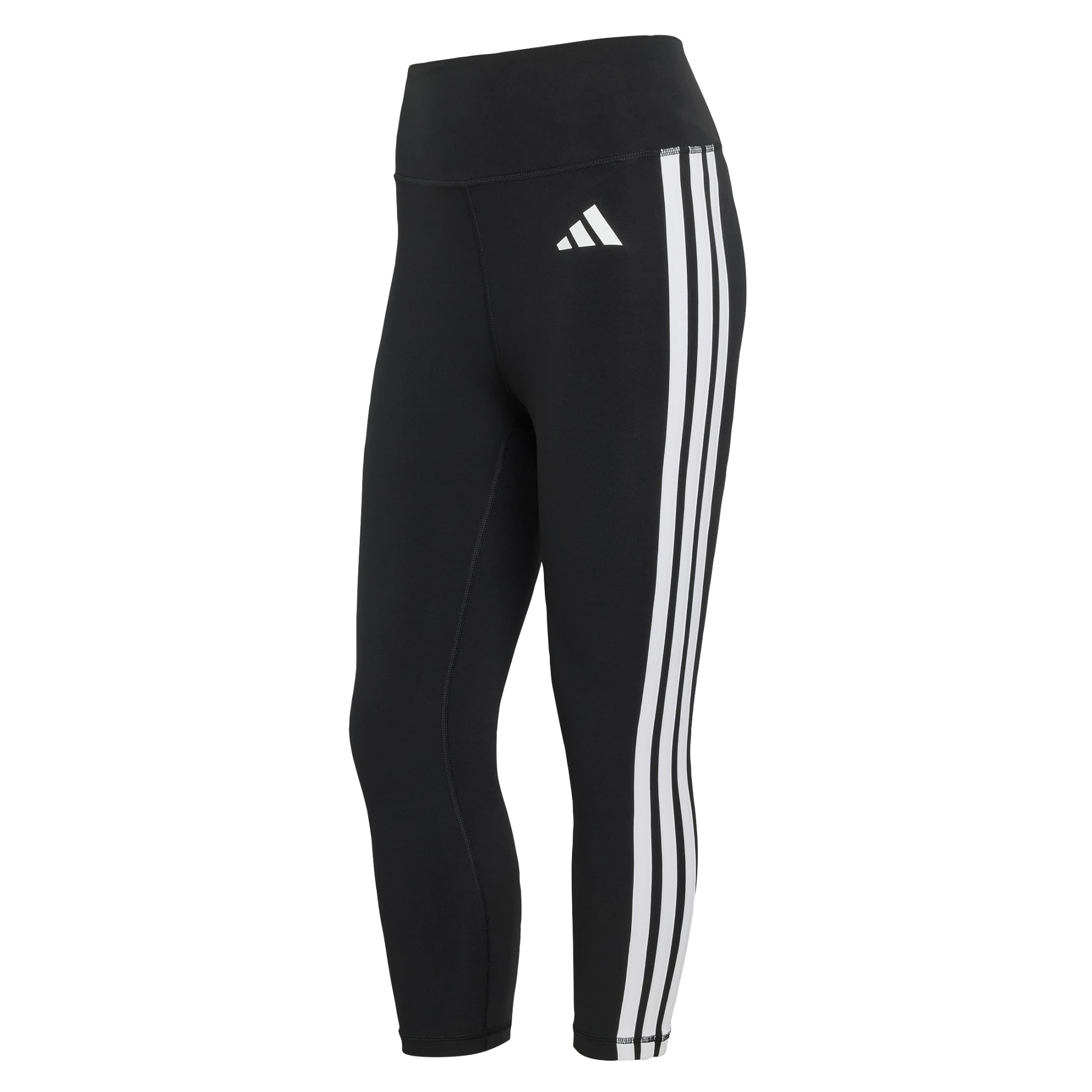 adidas Women's Optime Essentials Workout 3-Stripes 3/4 Leggings Tights, black/white, XXS