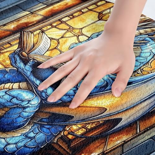 Tapis de sol absorbant dragon chic et patchwork géométrique pour enfant - 3