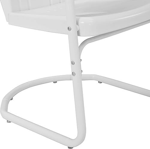 Miniatura 10 de Crosley Furniture CO1029-WH Tulip Retro - Juego de 2 sillas de metal para exteriores, color blanco satinado